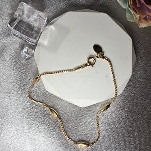 Classic Avon Goldtone Beaded Link Bracelet